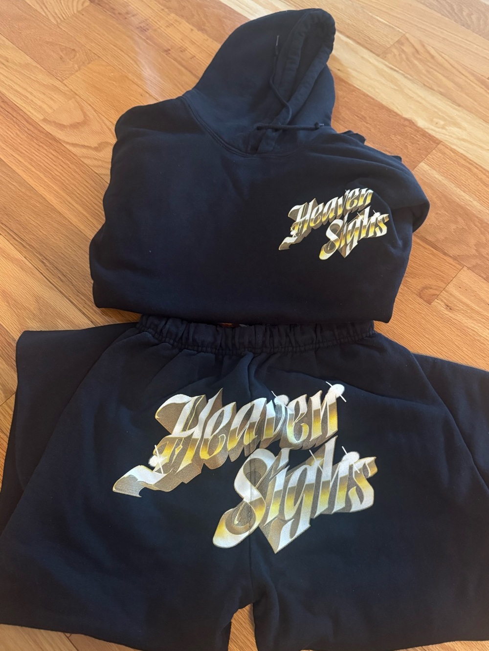 Boys Lie Black Hoodie & Shorts with Gold Graphic